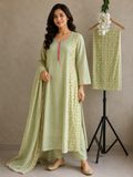 Sage green Chanderi printed Salwar set