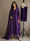 Purple chanderi double shade Salwar set