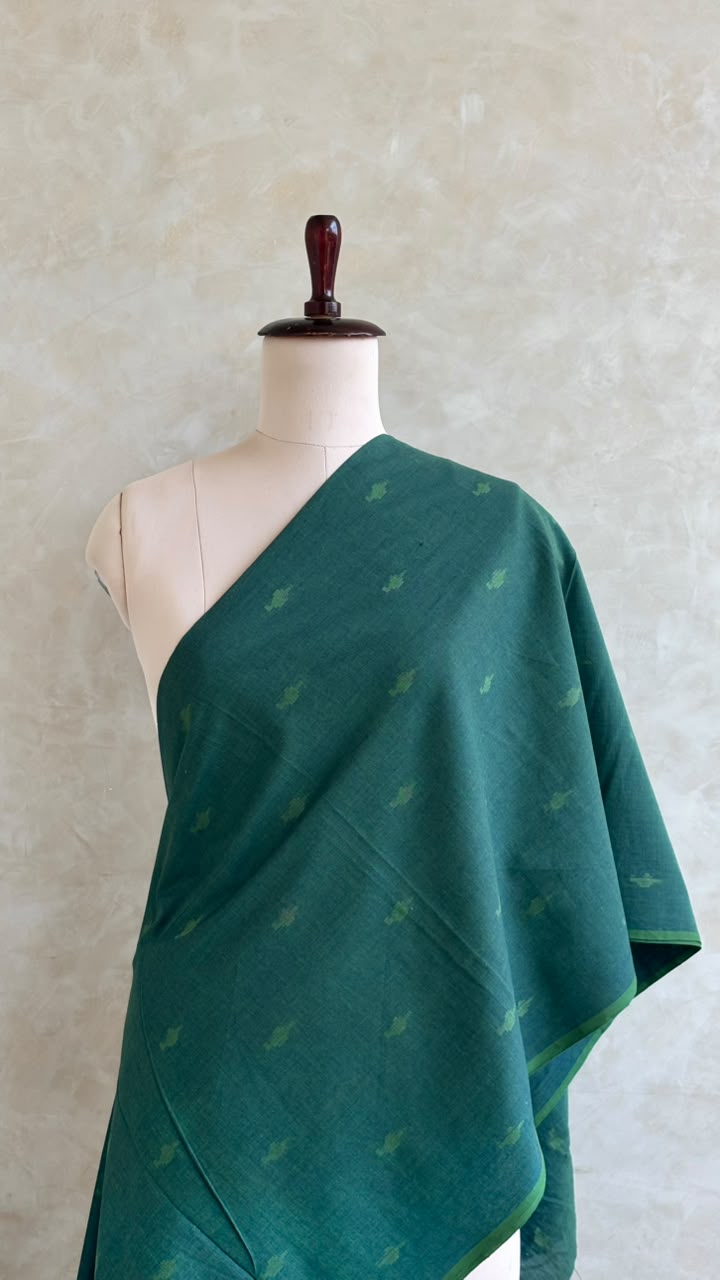 FOREST GREEN HANDLOOM COTTON FABRIC 