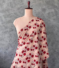 Rosy cream cotton fabric featuring a traditional Bagru print.