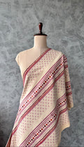 CREAM-MAROON AND PINK JAIPUR RAPID COTTON BLOCK PRINTED FABRIC