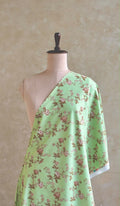 MINT GREEN COTTON FLORAL PRINTED FABRIC  