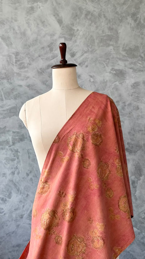 BRICK RED JAIPUR COTTON FLORAL BLOCKPRINTED FABRIC 