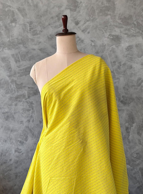 CANARY YELLOW HANDLOOM COTTON STRIPES FABRIC