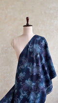 DARK BLUE COTTON DIGITAL PRINTED FABRIC