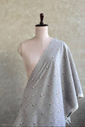 LIGHT GREY MUL COTTON FLORAL PRINTED FABRIC