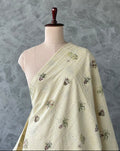 LIGHT CREAMY IVORY COTTON HAKOBA STRIPES FABRIC