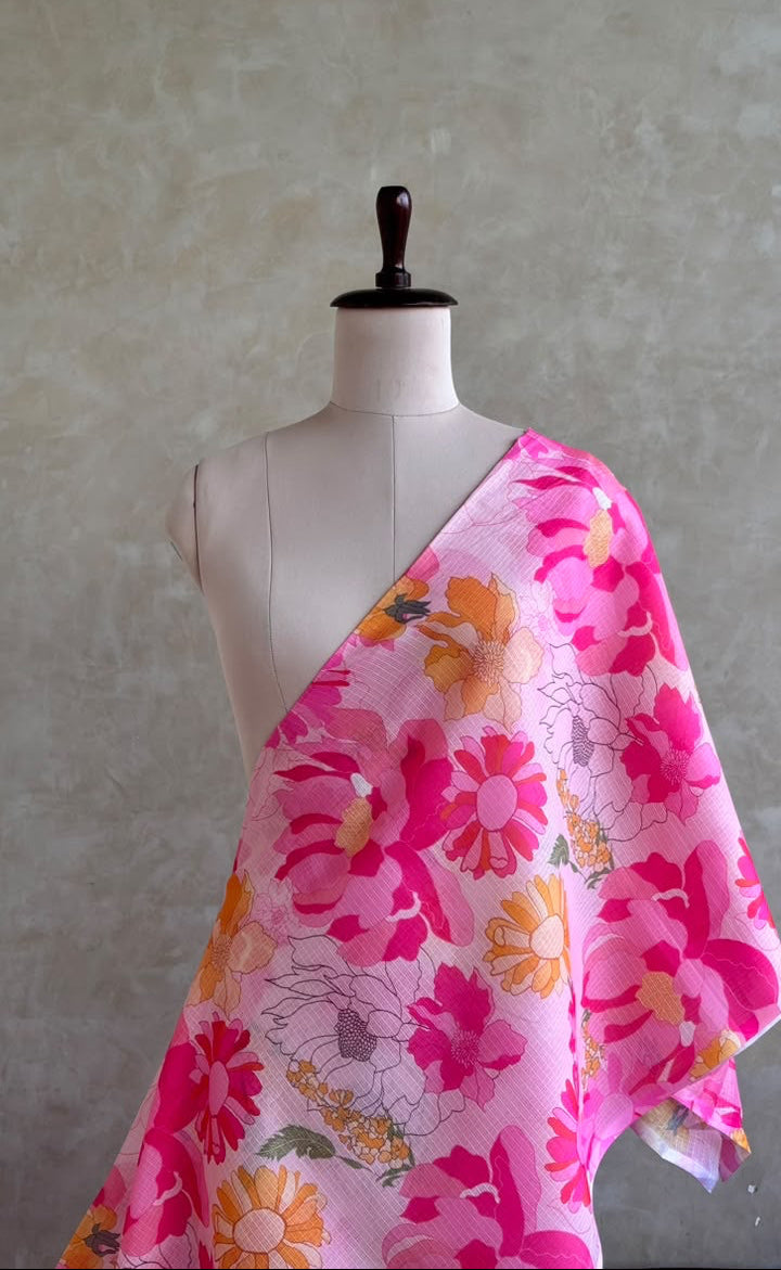 KOTTA CHECKS FLORAL PRINTED FABRIC
