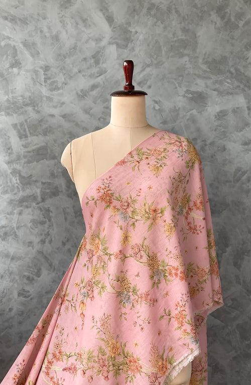 CHANDERI FLORAL PRINTED FABRIC