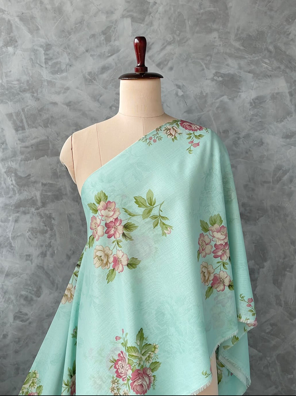 CHANDERI FLORAL PRINTED FABRIC