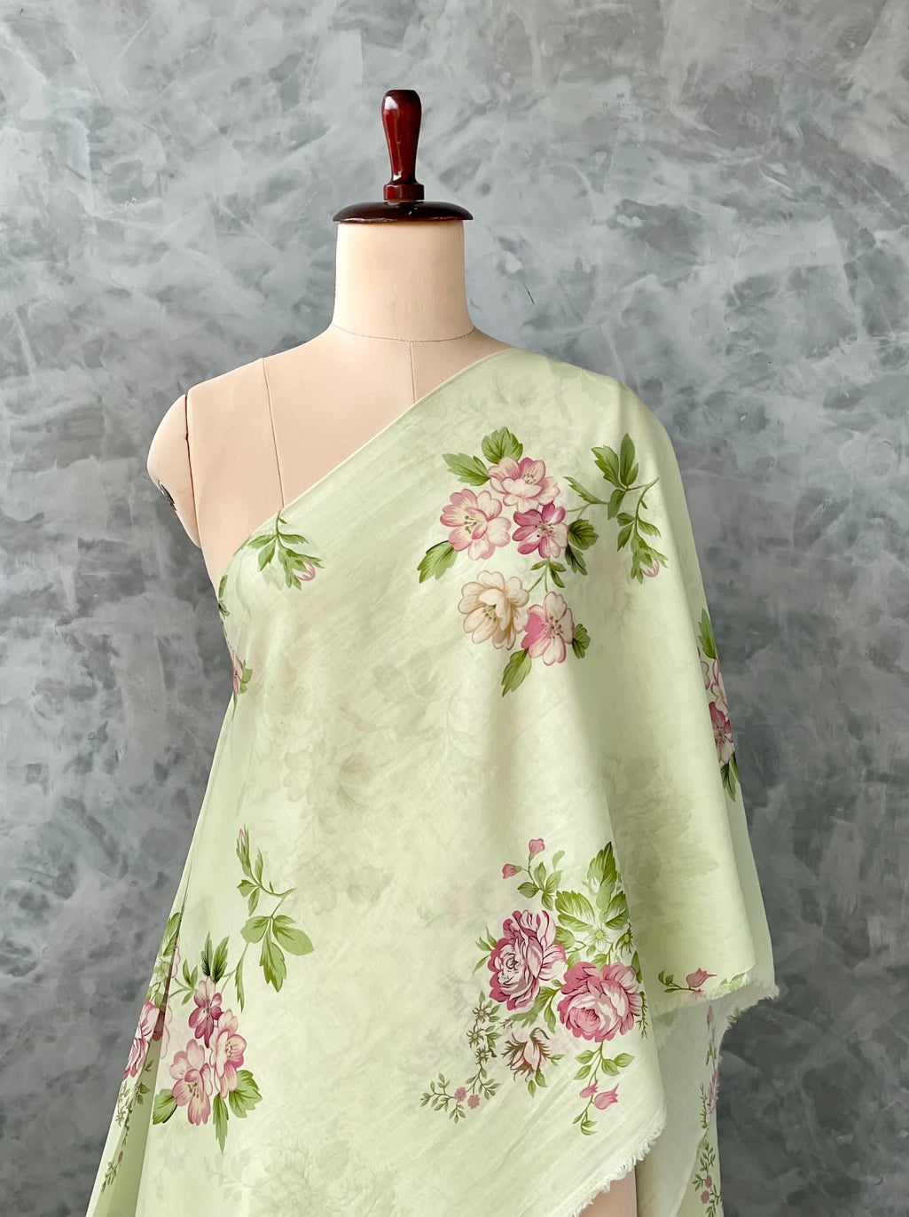 CHANDERI FLORAL PRINTED FABRIC