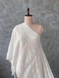 WHITE CHINON EMBROIDERD FABRIC 