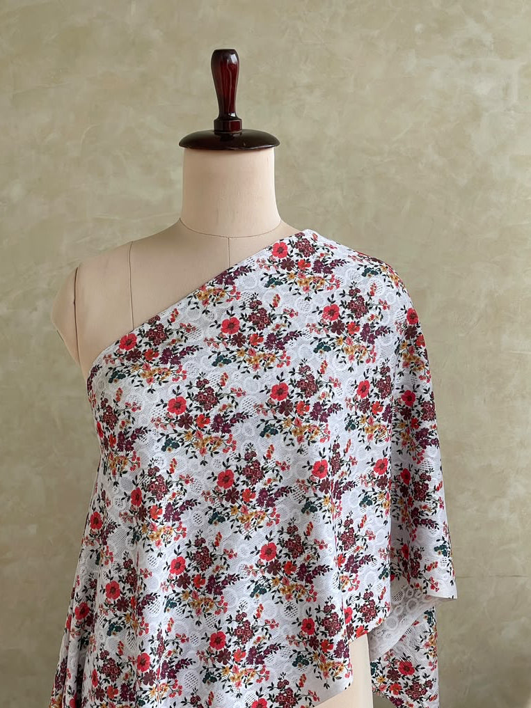 NET FABRIC FLORAL PRINT