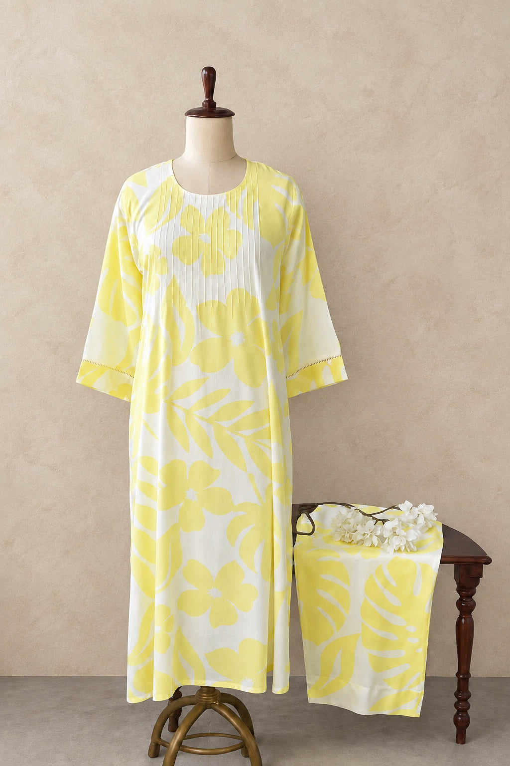 RAYON COTTON  FLORAL PRINTED CO-ORDSET DNO:877