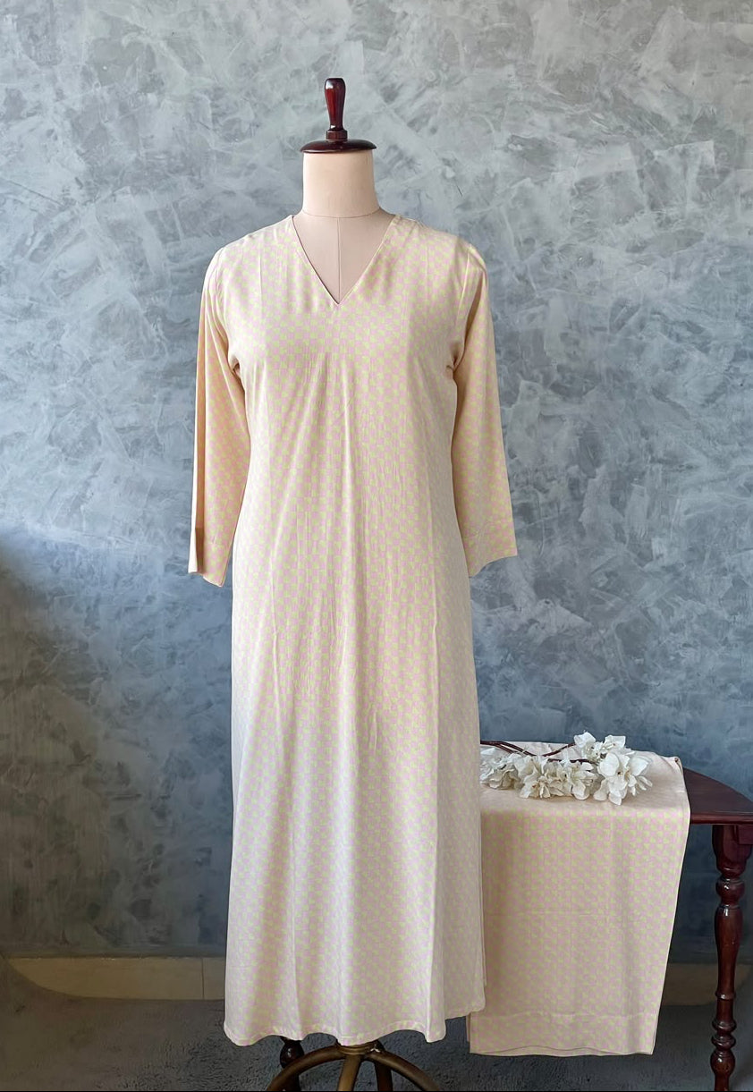 cream rayon co-ordset 