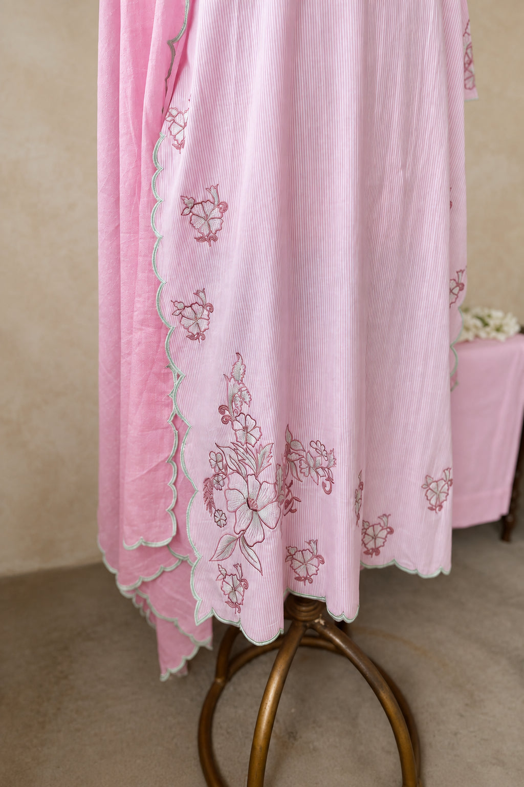 COTTON LINES EMBROIDERED SALWAR SET #MRKI