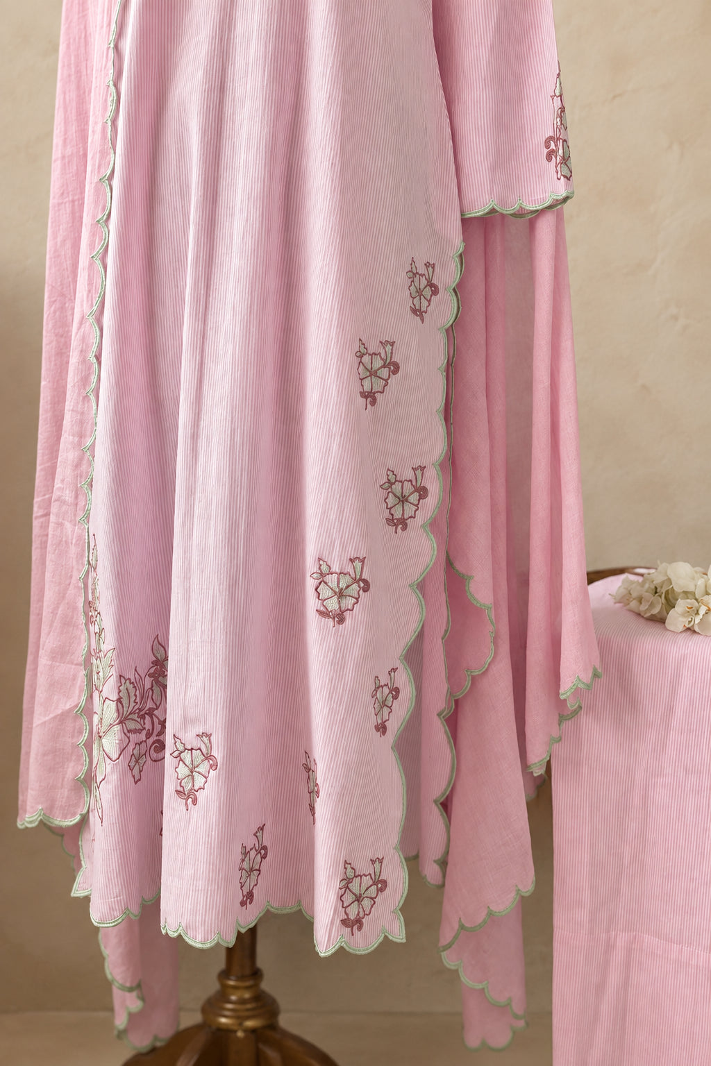 COTTON LINES EMBROIDERED SALWAR SET #MRKI