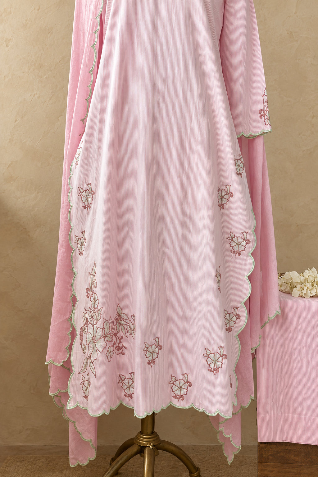 COTTON LINES EMBROIDERED SALWAR SET #MRKI