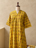 musted yellow bargu print kaftan co-ordset 