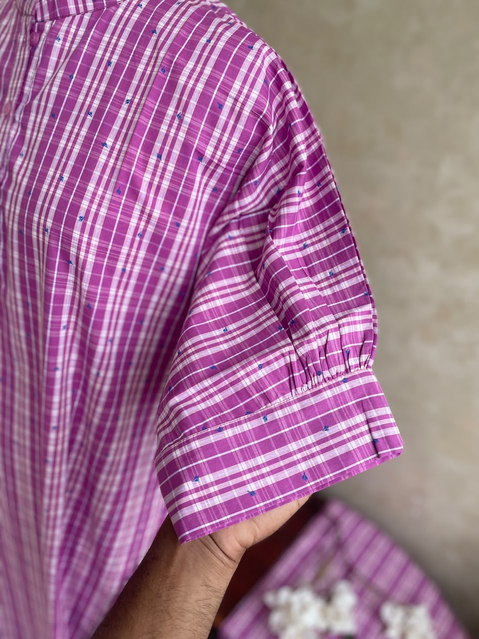 COTTON CHECKS KAFTHA CO-ORDSET DNO:945