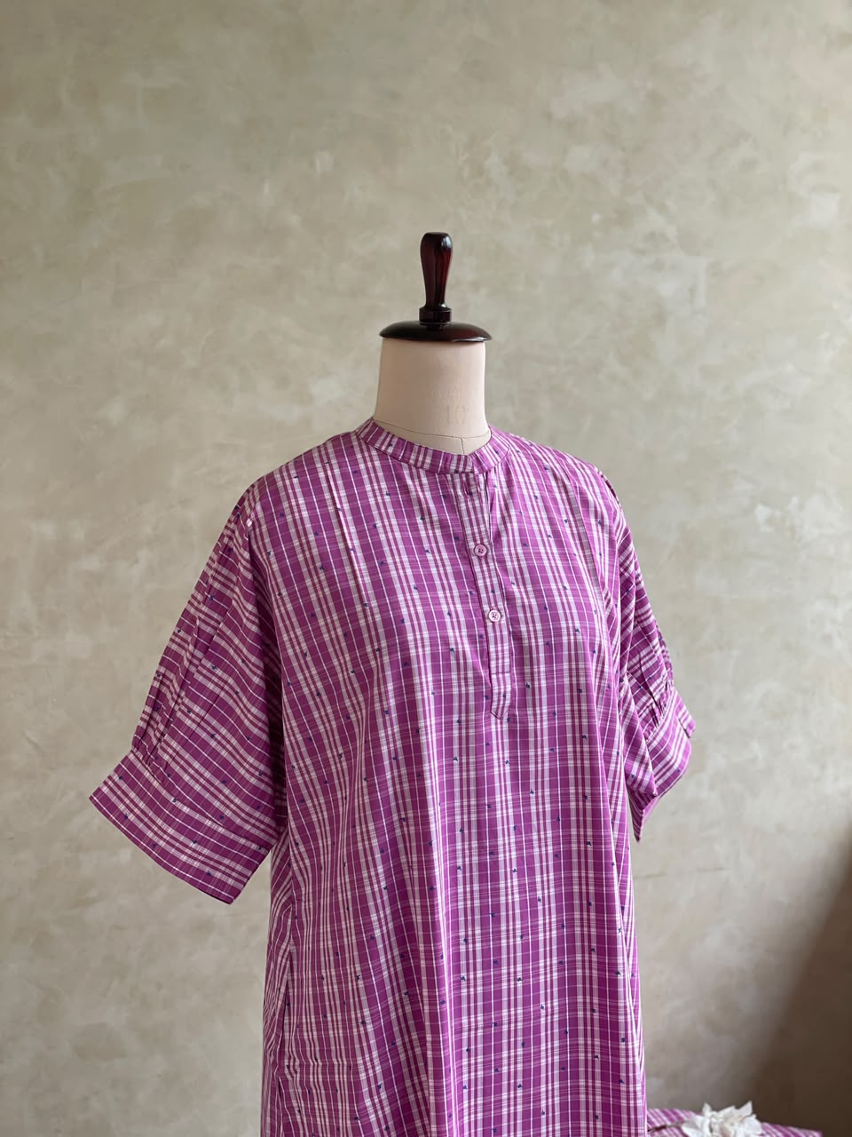 COTTON CHECKS KAFTHA CO-ORDSET DNO:945