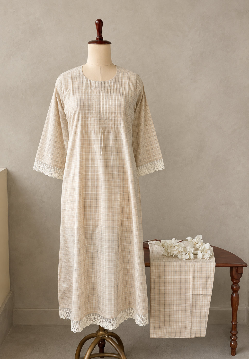 COTTON CHECKS PINTEX CO-ORDSET DNO:930