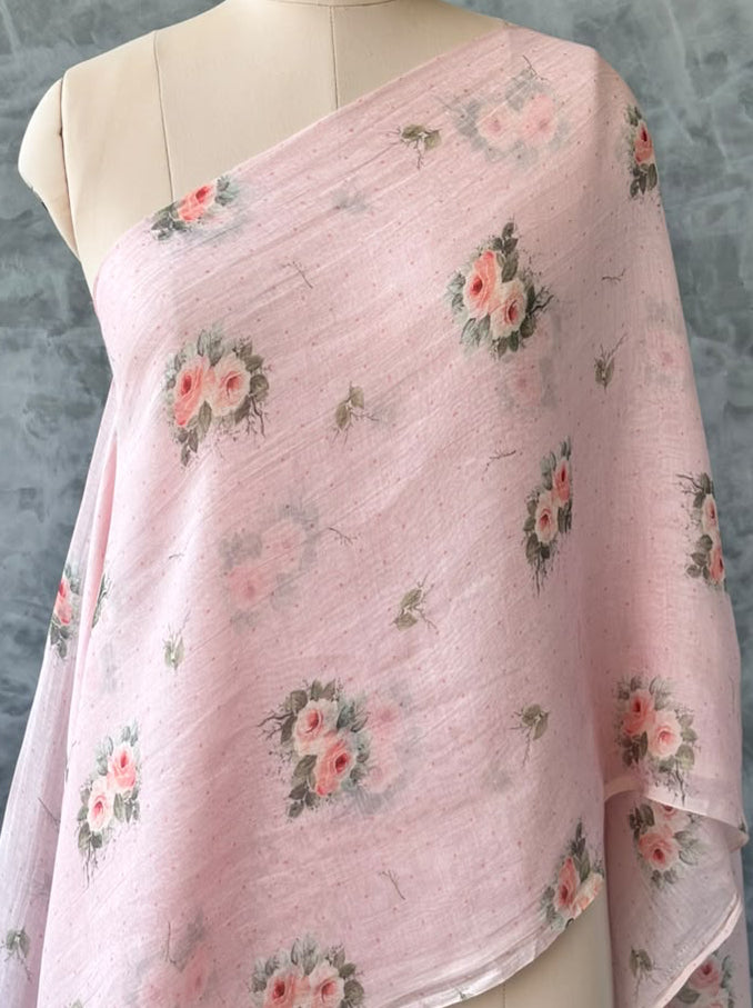 CHANDERI FLORAL PRINTED FABRIC #FBRC