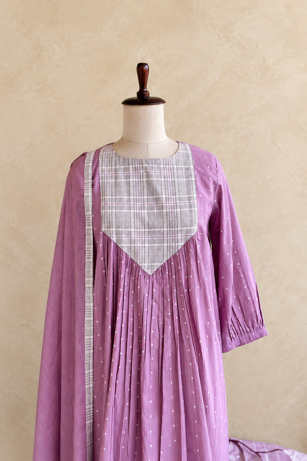 HANDLOOM COTTON WITH CHECKS SALWAR SET #MRKI