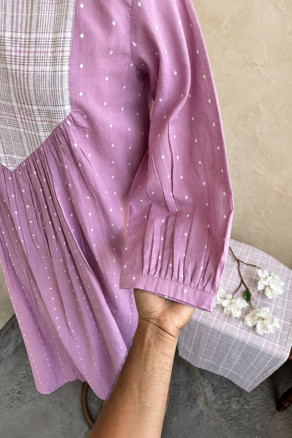 HANDLOOM COTTON WITH CHECKS SALWAR SET #MRKI