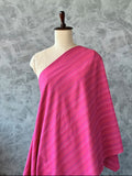 pink handloom cotton with woven stripes