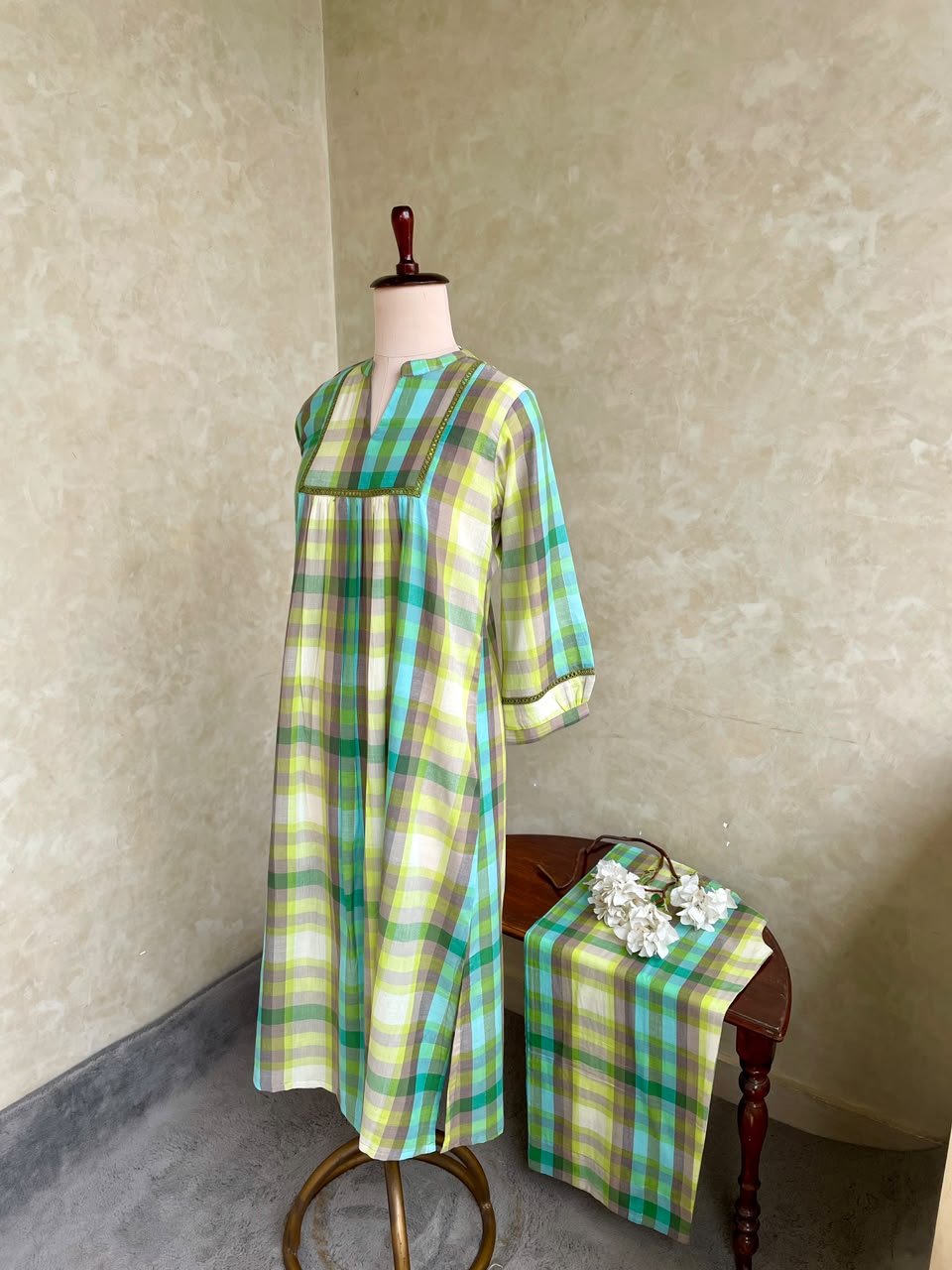 COTTON CHECKS CO-ORDSET DNO:922