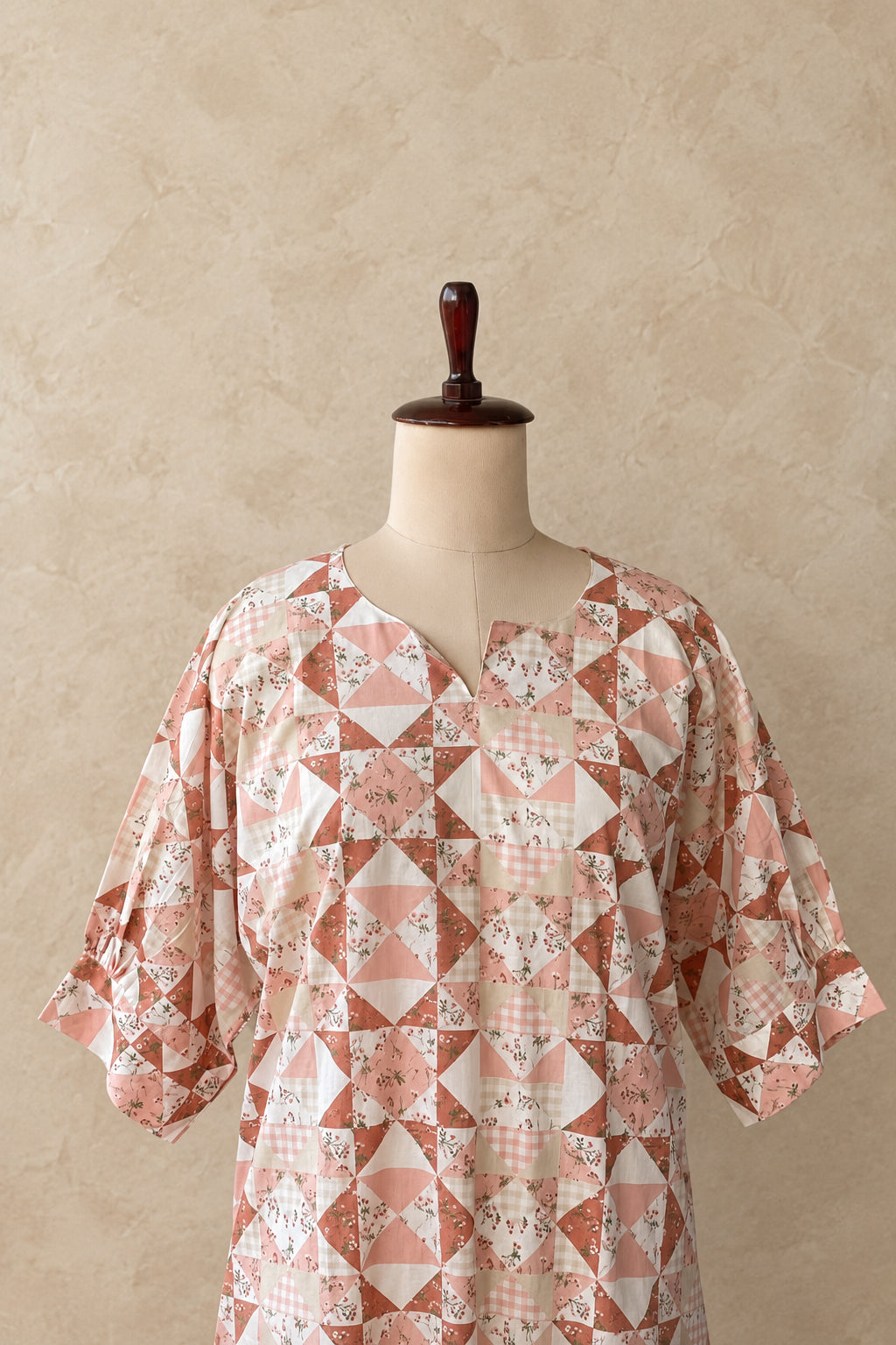 COTTON GEOMETRIC PRINTED KAFTHAN CO-ORDSET 