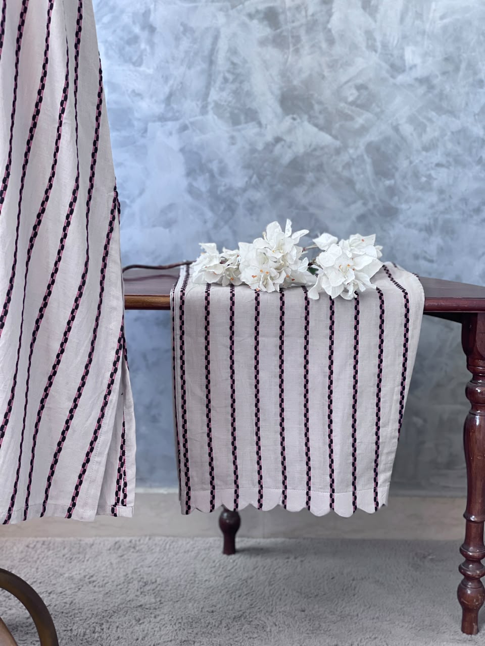 GREY COTTON THREADED EMBROIDERD CO-ORDSET DNO:911