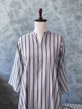 LIGHT GREY COTTON THREADED EMBROIDERED CO-ORDSET 