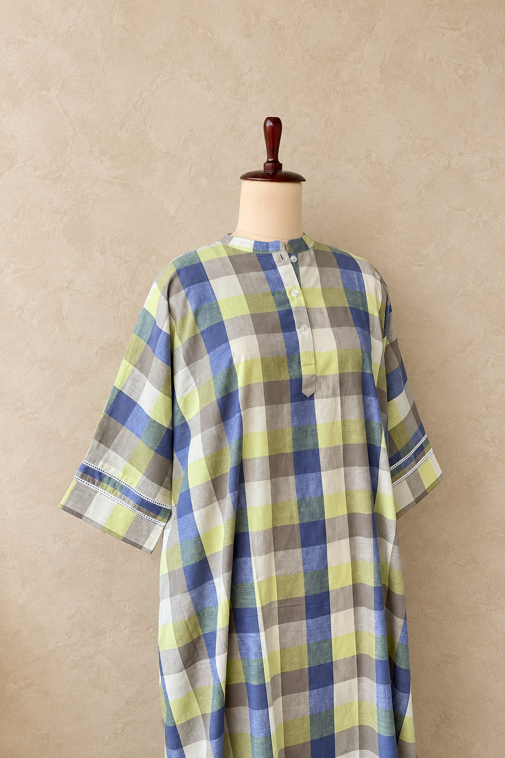 KOTTON CHECKS KAFTAN TOP DNO:917