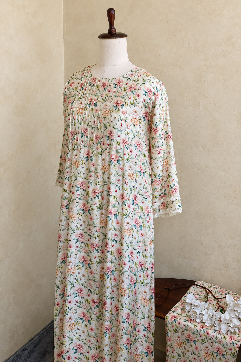MUSLIN SHIMMER FLORAL PRINTED CO-ORDSET DNO:860
