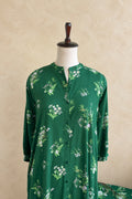 bottle green rayon floral printed co-ordset