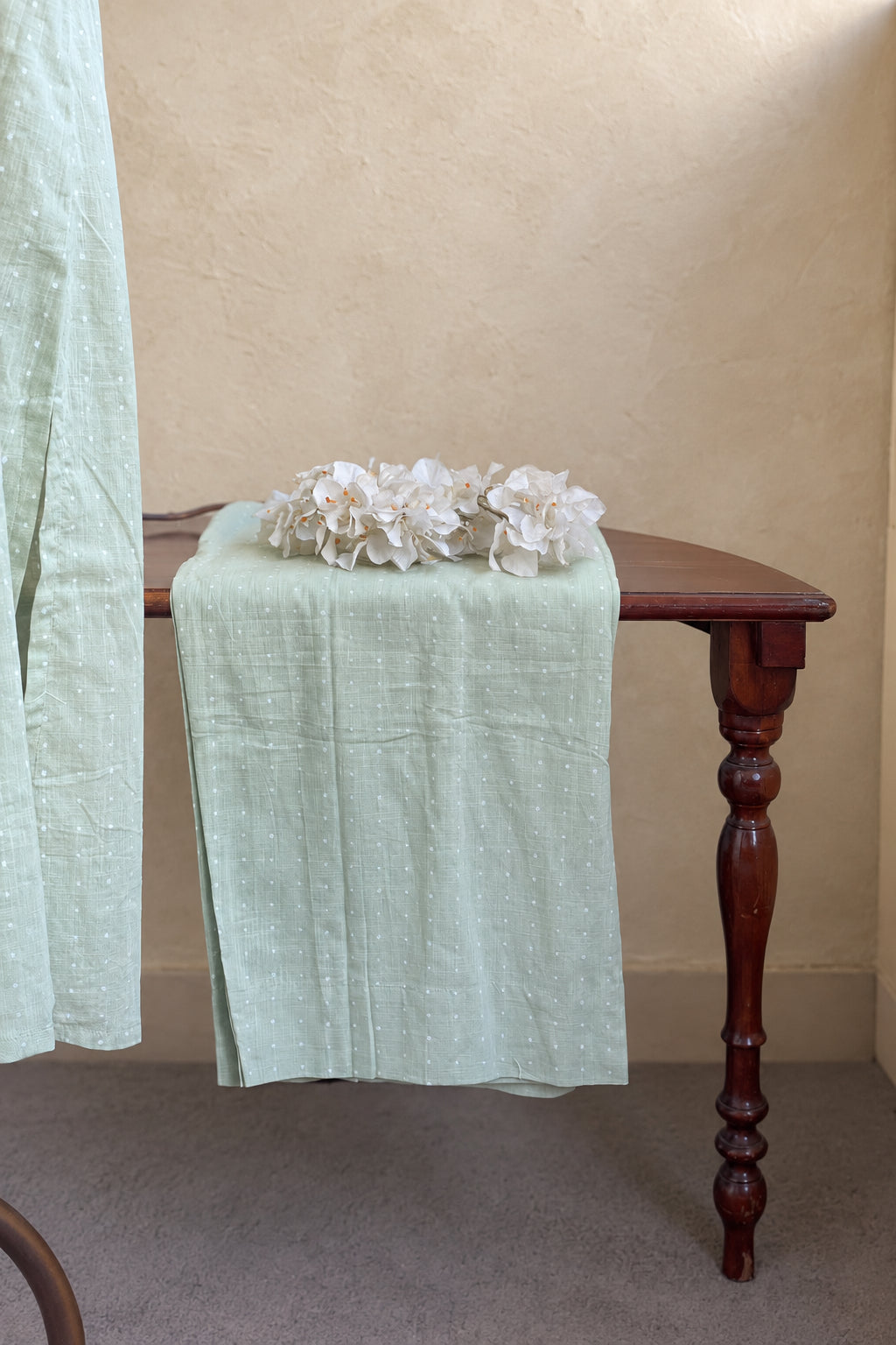 COTTON DOTS WITH LACE WORKED CO-ORDSET DNO:878
