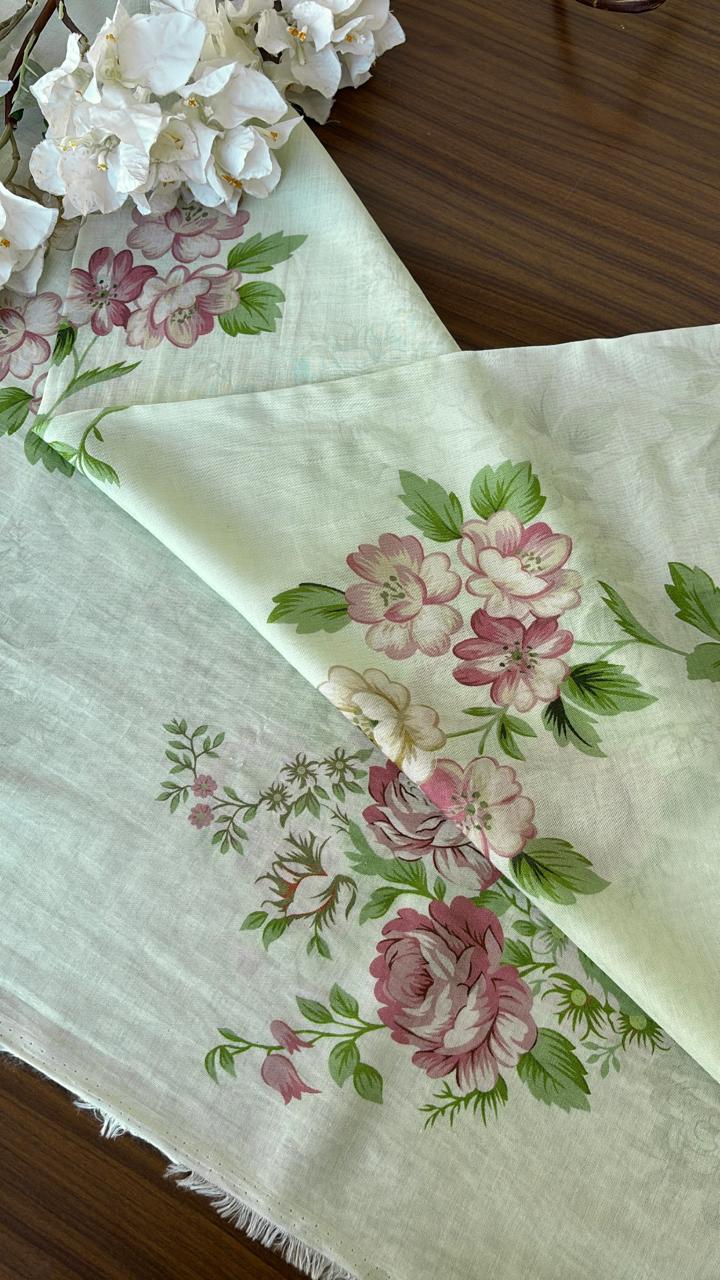 CHANDERI FLORAL PRINTED FABRIC #FBRC