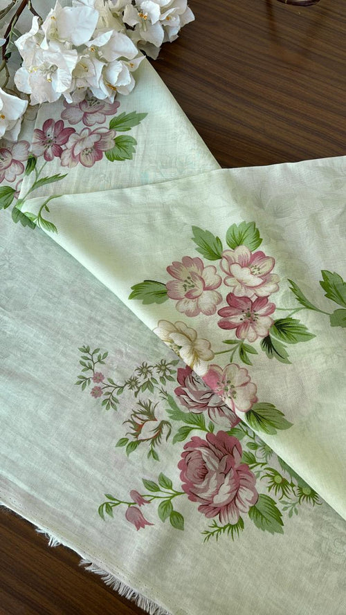 CHANDERI FLORAL PRINTED FABRIC #FBRC