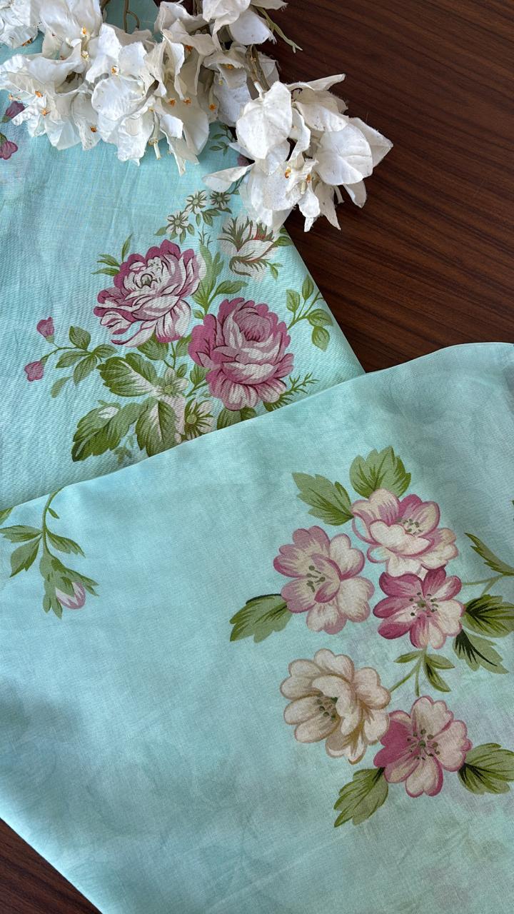 CHANDERI FLORAL PRINTED FABRIC #FBRC