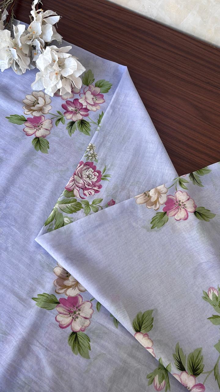 CHANDERI FLORAL PRINTED FABRIC #FBRC